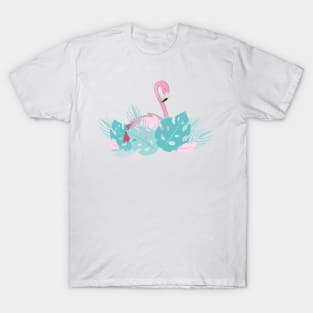 Elegant Pink Flamingo Design T-Shirt